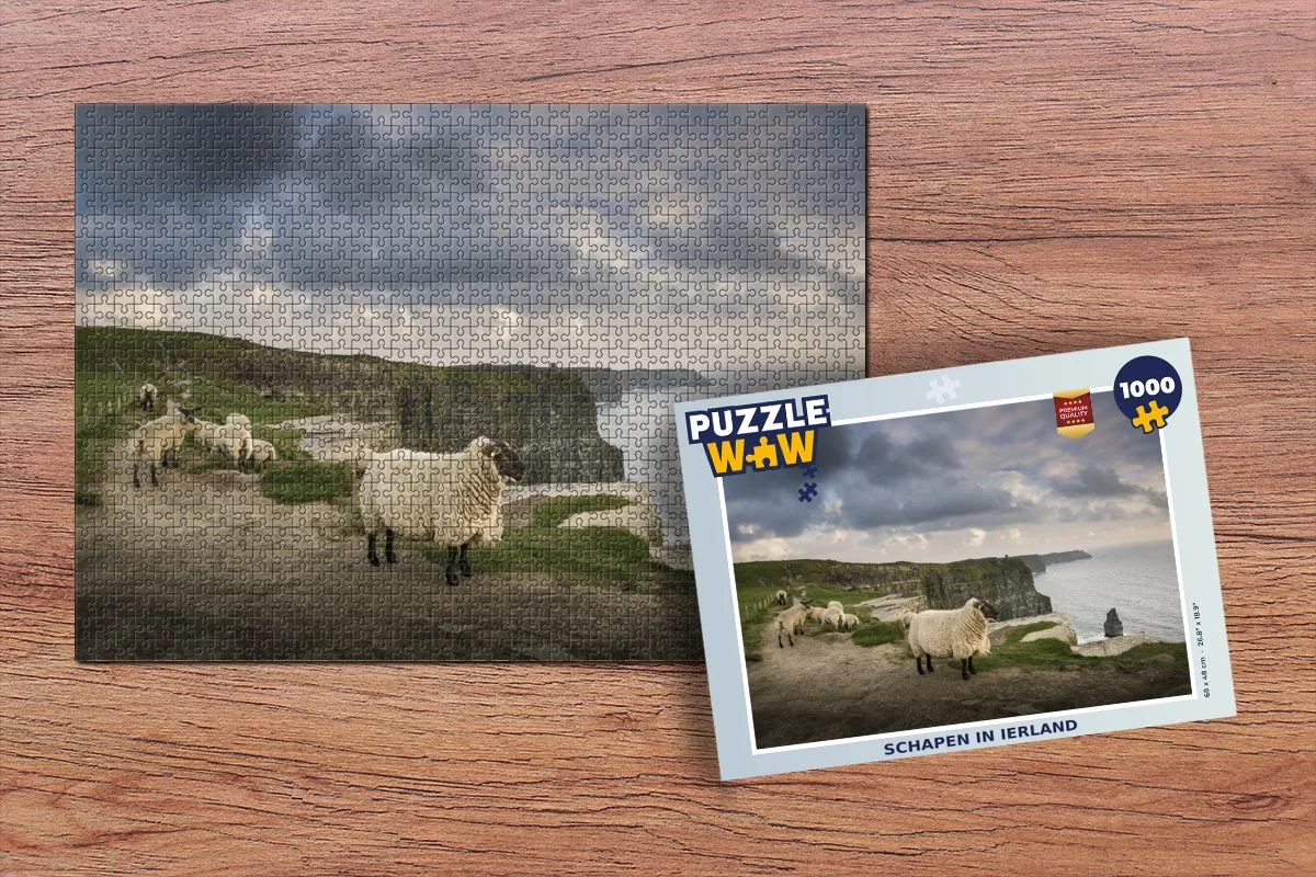 PuzzleWow Schapen in Ierland Legpuzzel 1000 Stuks - Multicolor