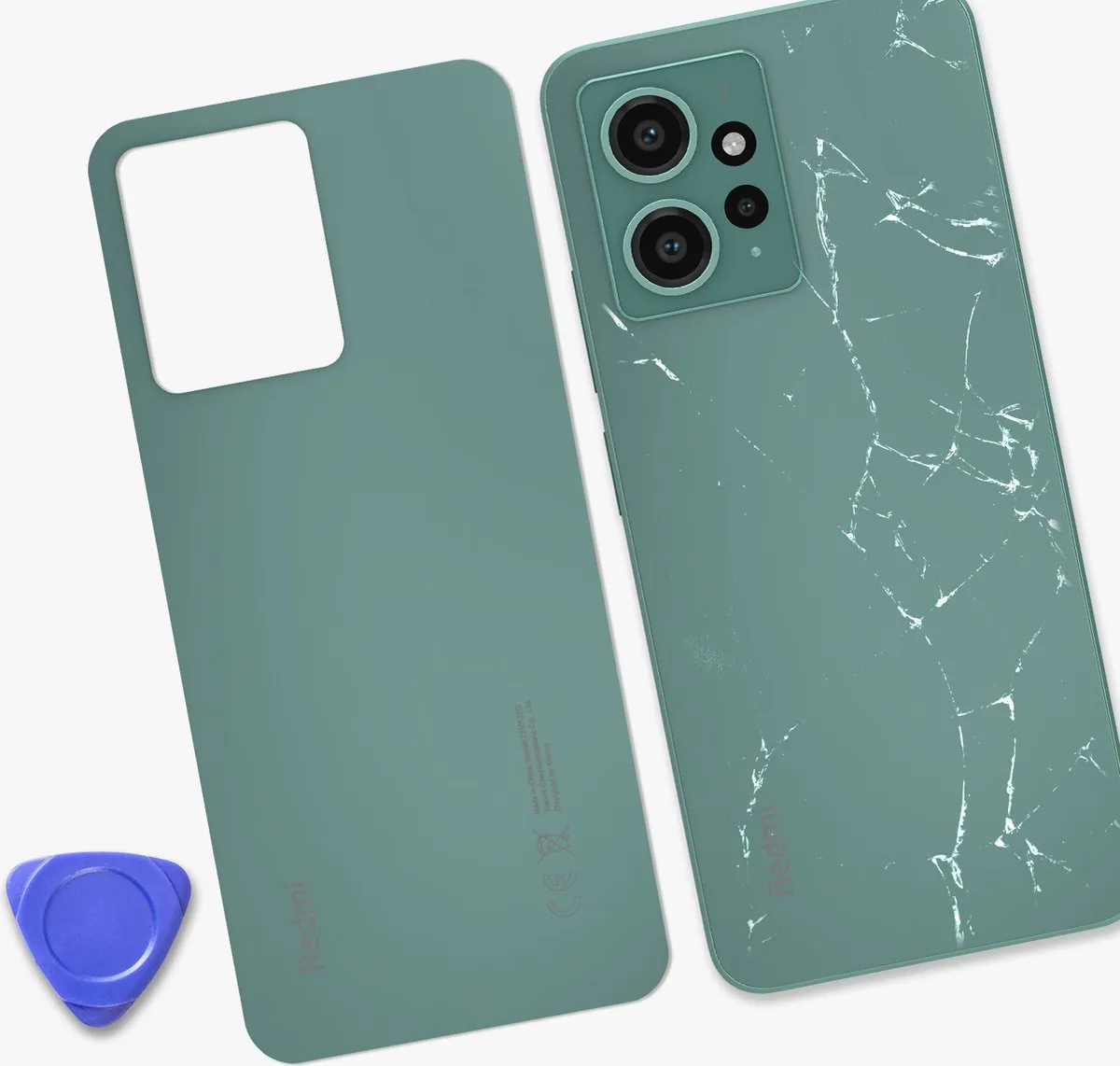 Xiaomi Redmi Note 12 4G Achterglas - Bleekgroen