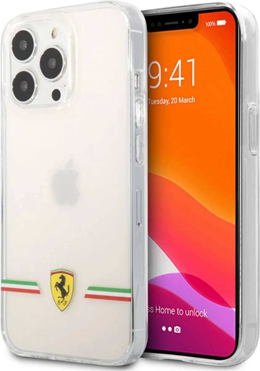 Ferrari TPU-hoes iPhone 13 Pro Italia Wings - Transparant