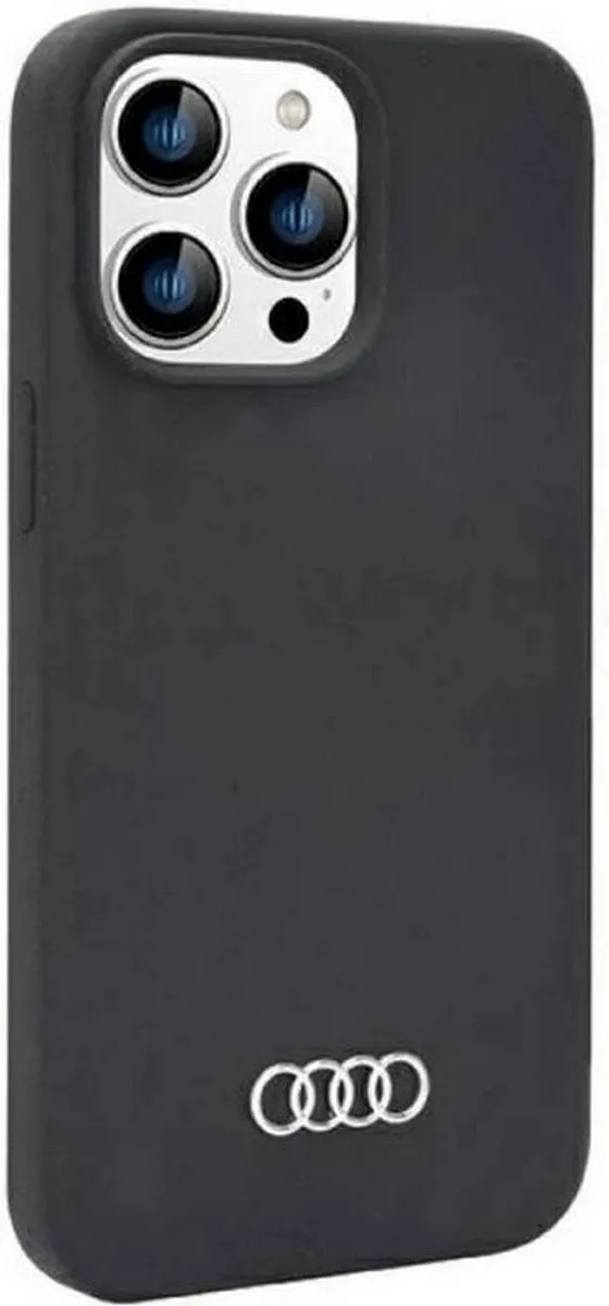Audi Silicone Back Case voor iPhone 14 Pro - Zwart
