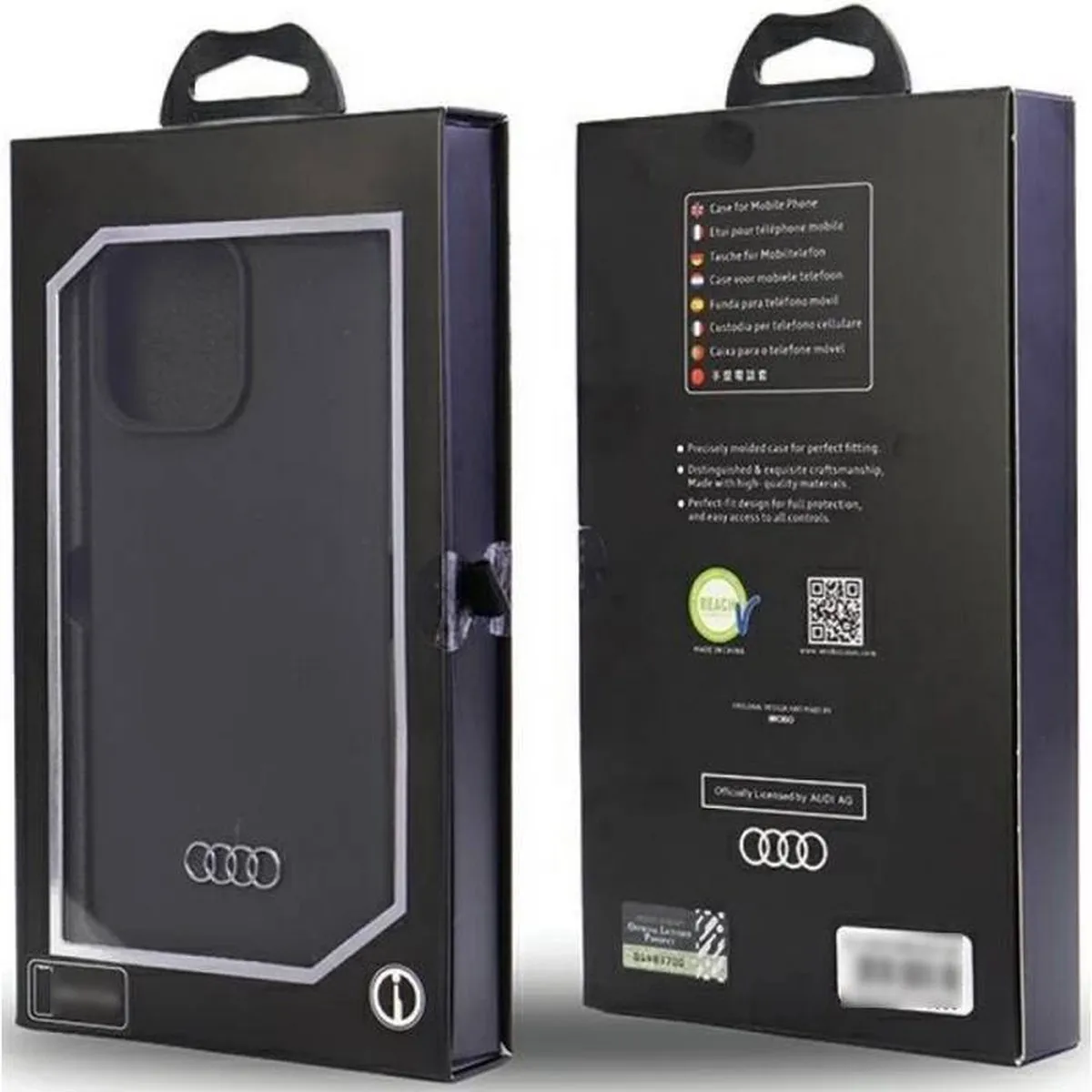 Audi Silicone Back Case voor iPhone 14 Pro - Zwart