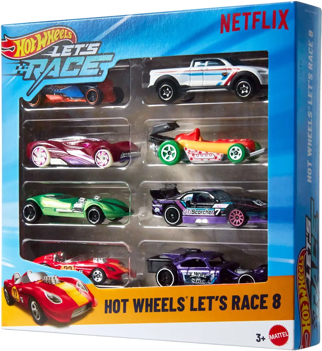 Hot Wheels Let's Race 8-pack Netflix Serie - Meerkleurig