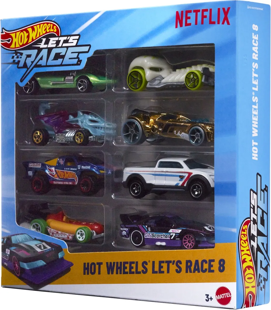Hot Wheels Let's Race 8-pack Netflix Serie - Meerkleurig