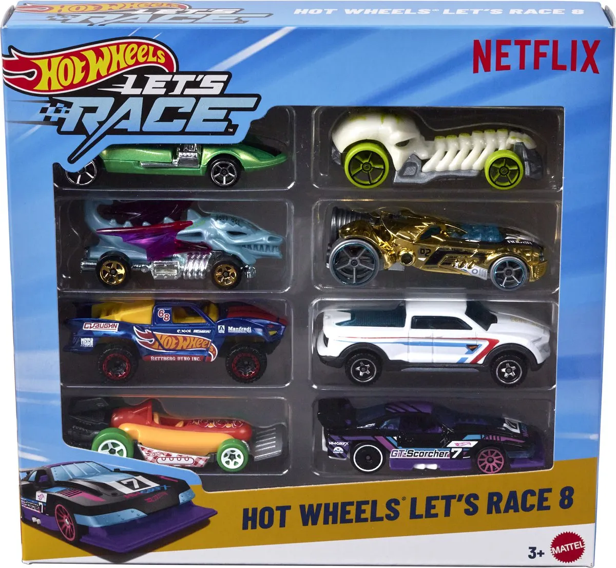 Hot Wheels Let's Race 8-pack Netflix Serie - Meerkleurig
