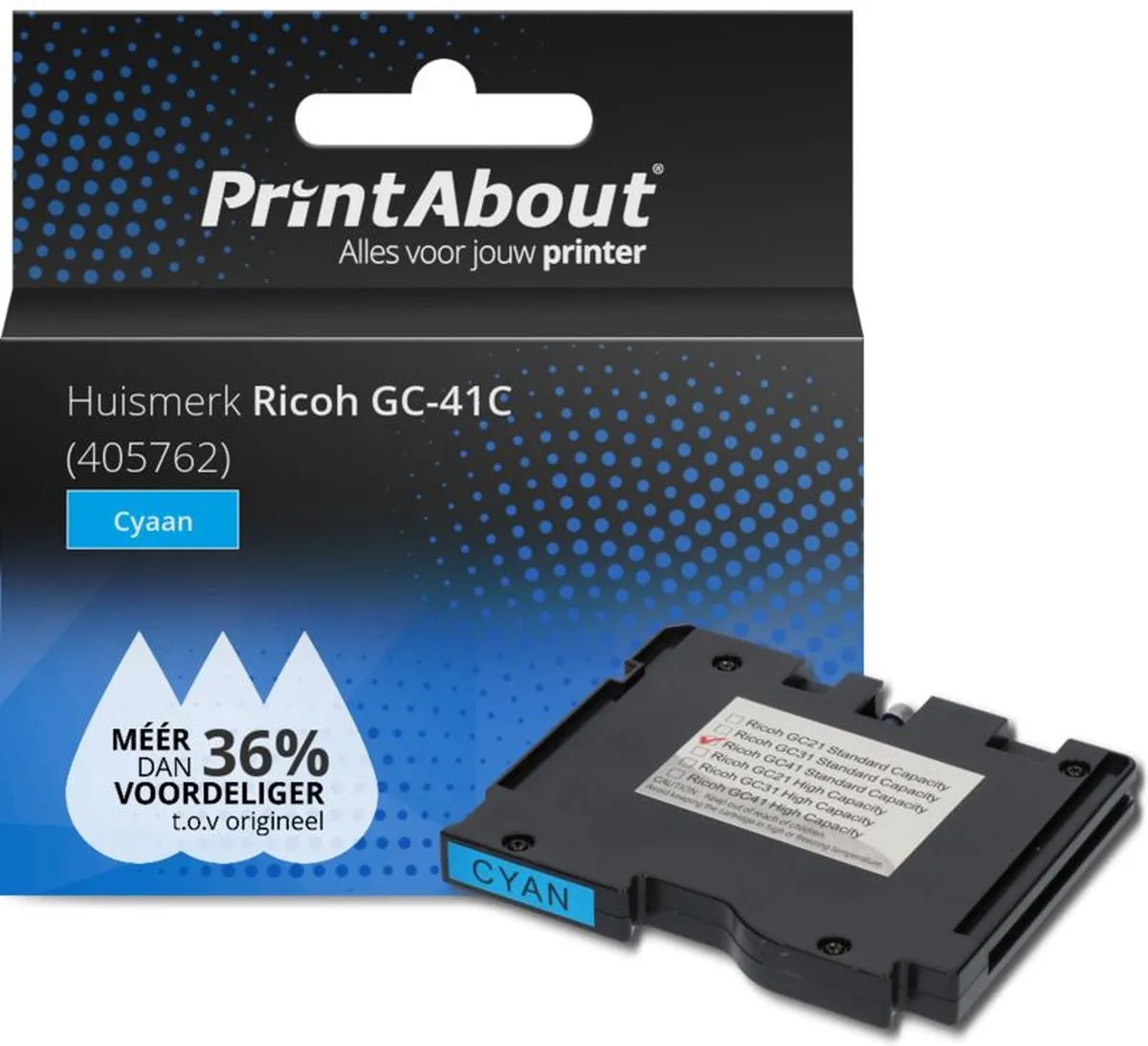 Ricoh GC-41C-PA Inktcartridge Cyaan 33ml