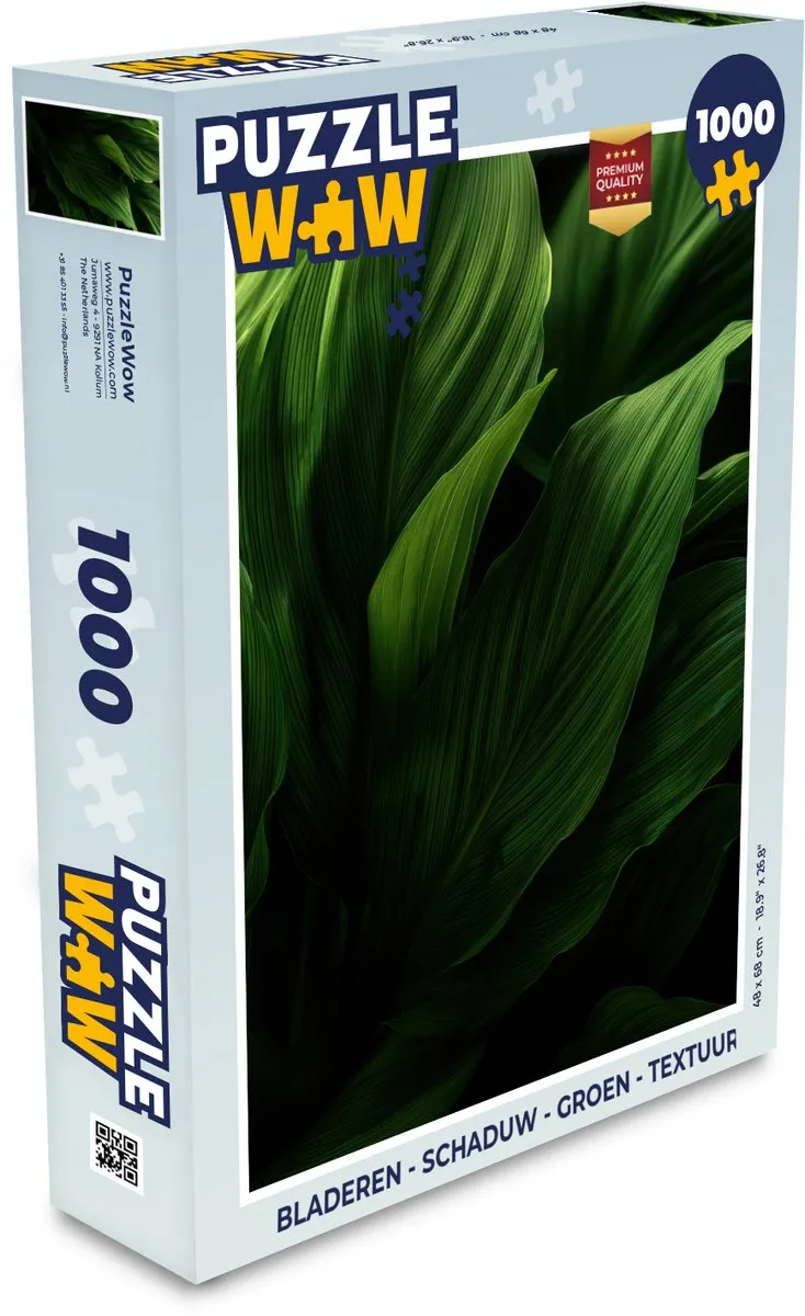 PuzzleWow Legpuzzel Bladeren Textuur Groen 1000 Stuks
