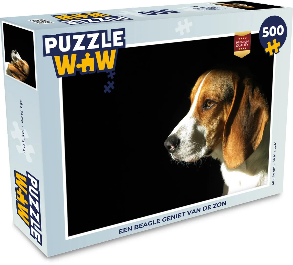 PuzzleWow Legpuzzel Beagle in de zon 500 Stuks - Multicolor