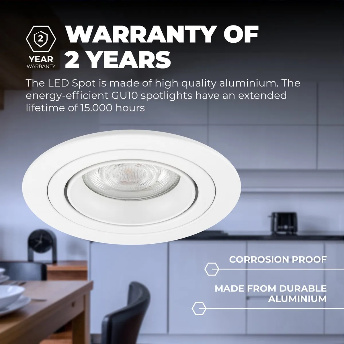 LEDVION 3X Tokyo Inbouwspot - 3W 6500K - Ø92mm
