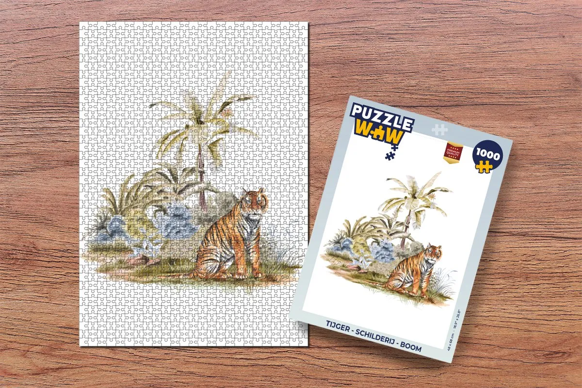 PuzzleWow Tijger Boom Legpuzzel 1000 Stuks - Multicolor
