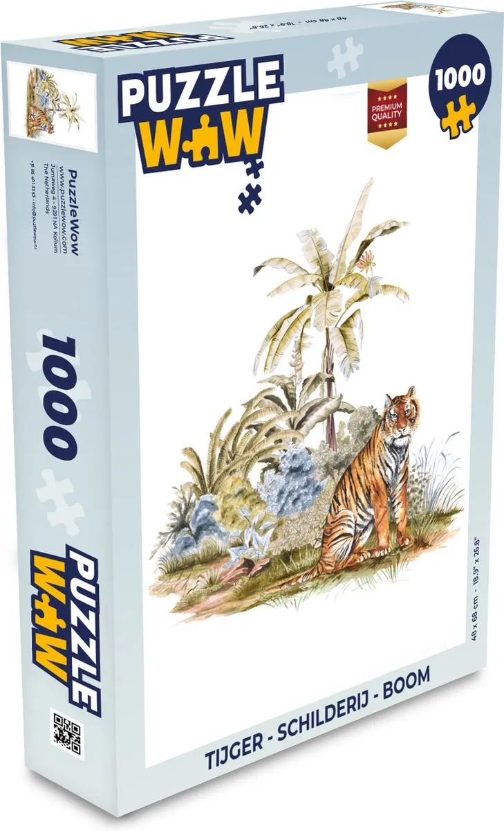 PuzzleWow Tijger Boom Legpuzzel 1000 Stuks - Multicolor