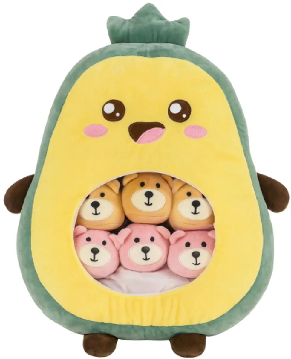 Topknuffels Avocado Pluche Knuffel XL 50cm + 6 Mini's 10cm
