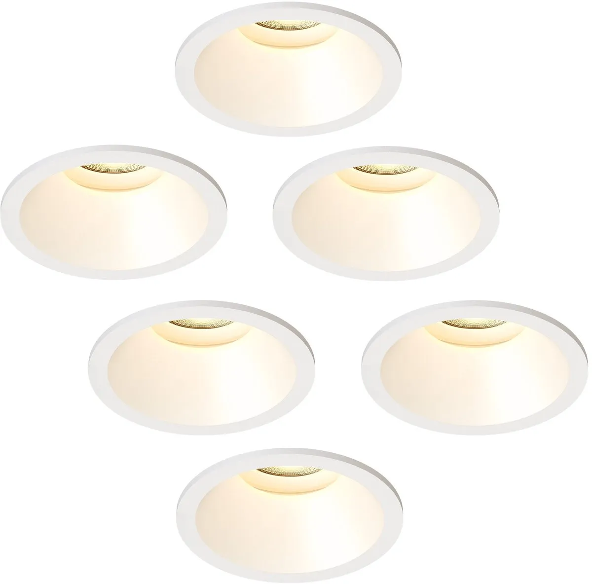 LEDVION 6x LED Inbouwspot ø81mm GU10 2700K