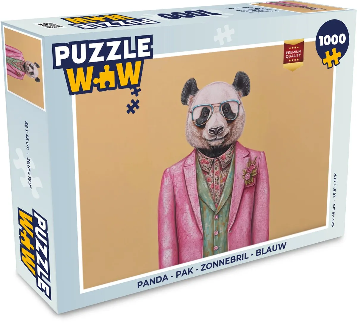 PuzzleWow Puzzel Panda Zonnebril Legpuzzel 1000 Stuks
