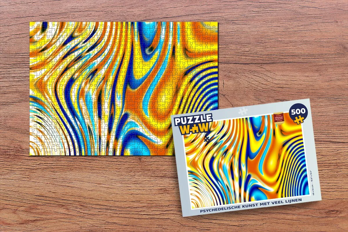 PuzzleWow Psychedelisch Legpuzzel 500 Stuks - Multicolor