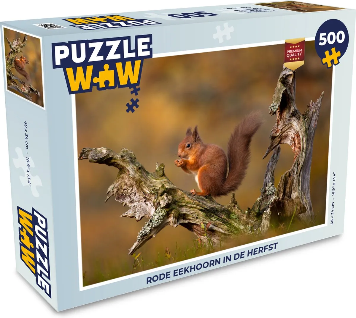 PuzzleWow Legpuzzel Rode Eekhoorn Herfst 500 Stuks