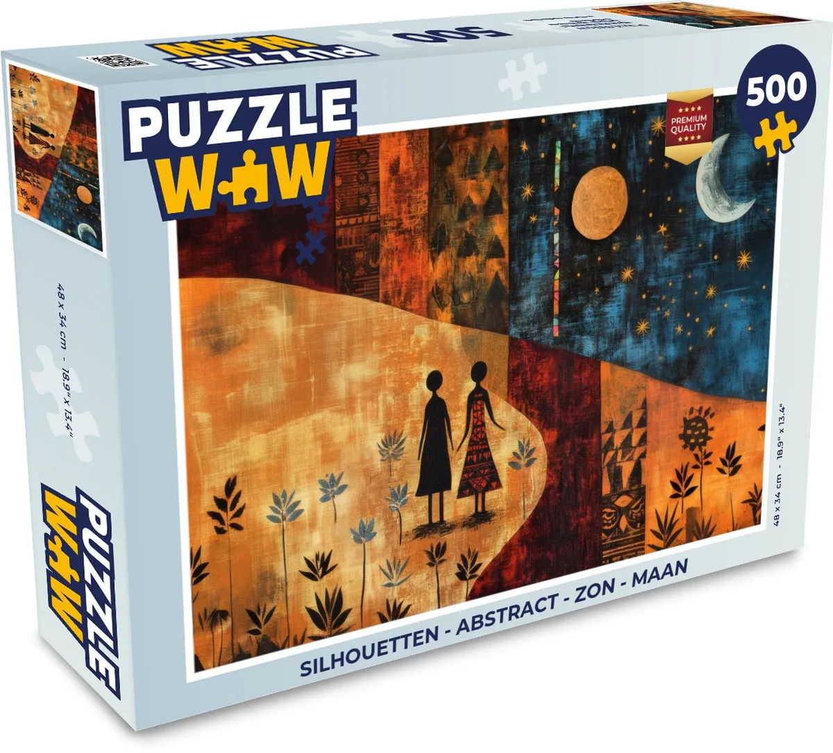 PuzzleWow Abstract Silhouetten Legpuzzel 500 Stuks