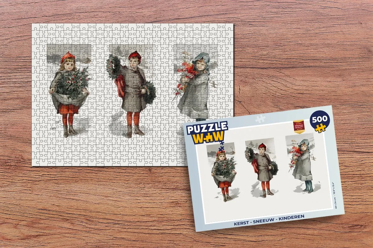 PuzzleWow Kerst Sneeuw Legpuzzel 500 Stuks - Multicolor