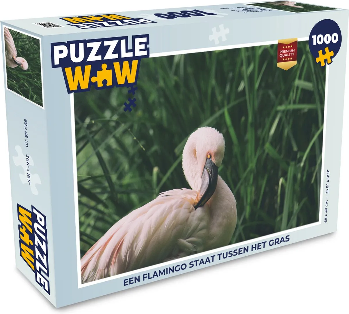 PuzzleWow Legpuzzel Flamingo 1000 Stuks - Multicolor