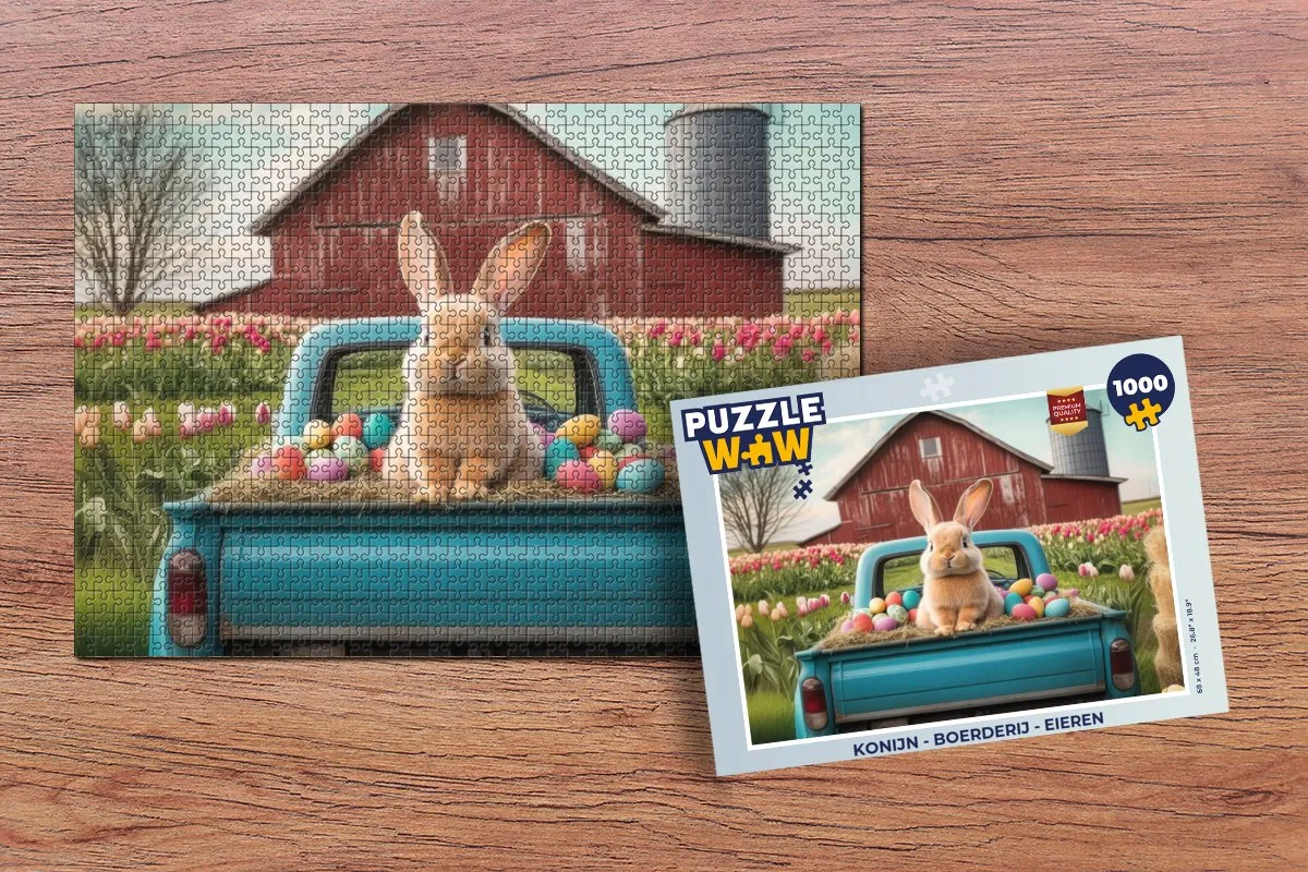 PuzzleWow Konijn - Boerderij Legpuzzel 1000 Stuks