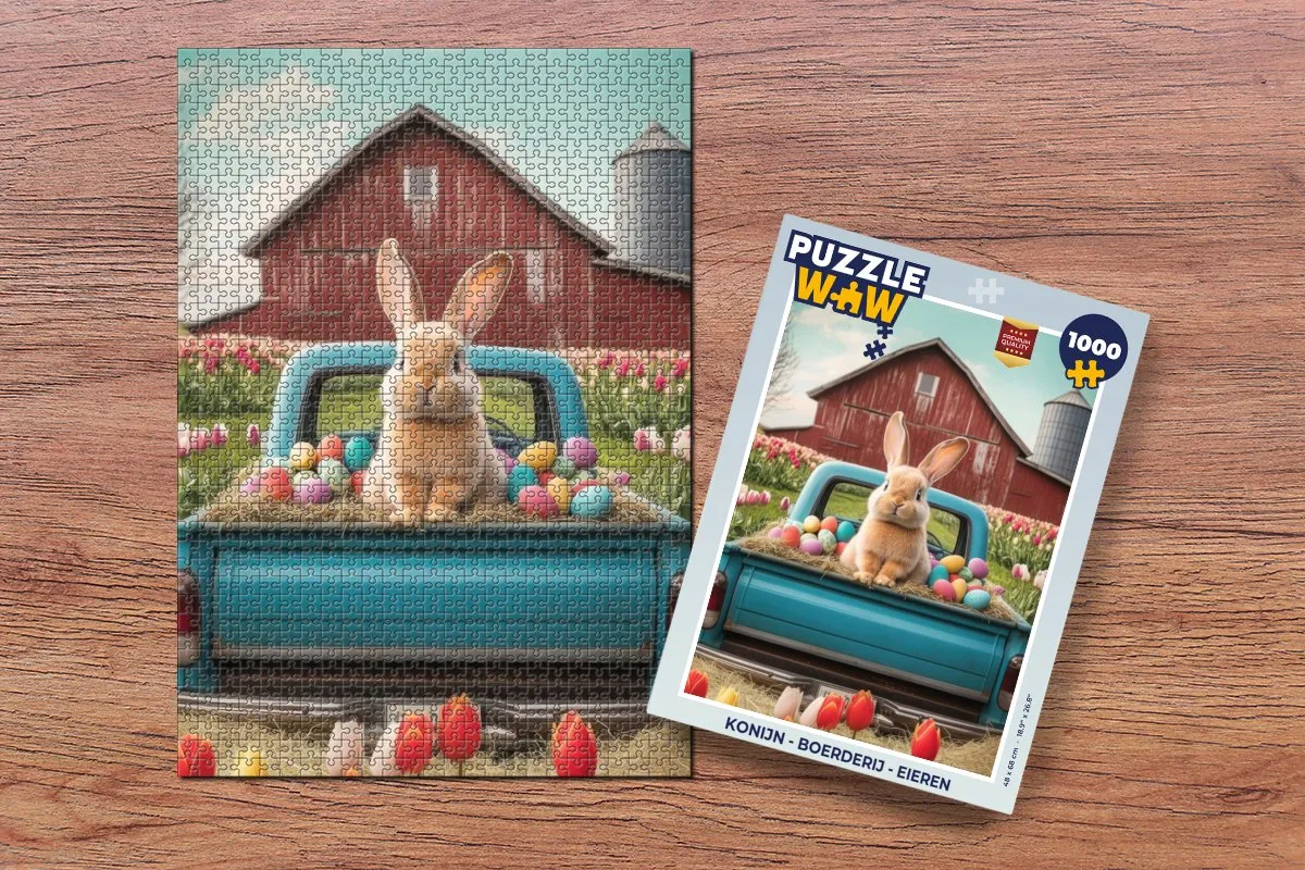 PuzzleWow Konijn - Boerderij Legpuzzel 1000 Stuks