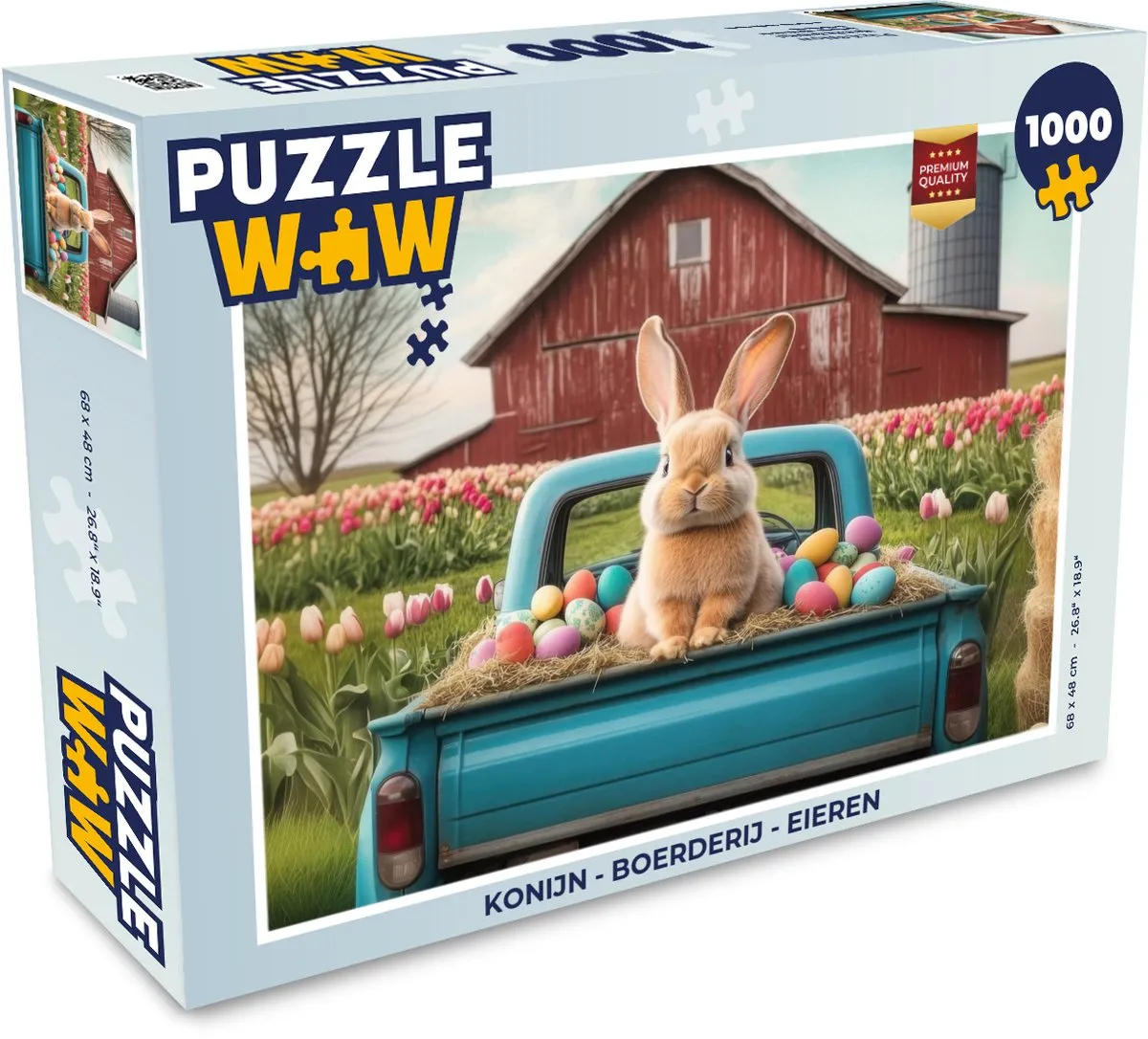 PuzzleWow Konijn - Boerderij Legpuzzel 1000 Stuks