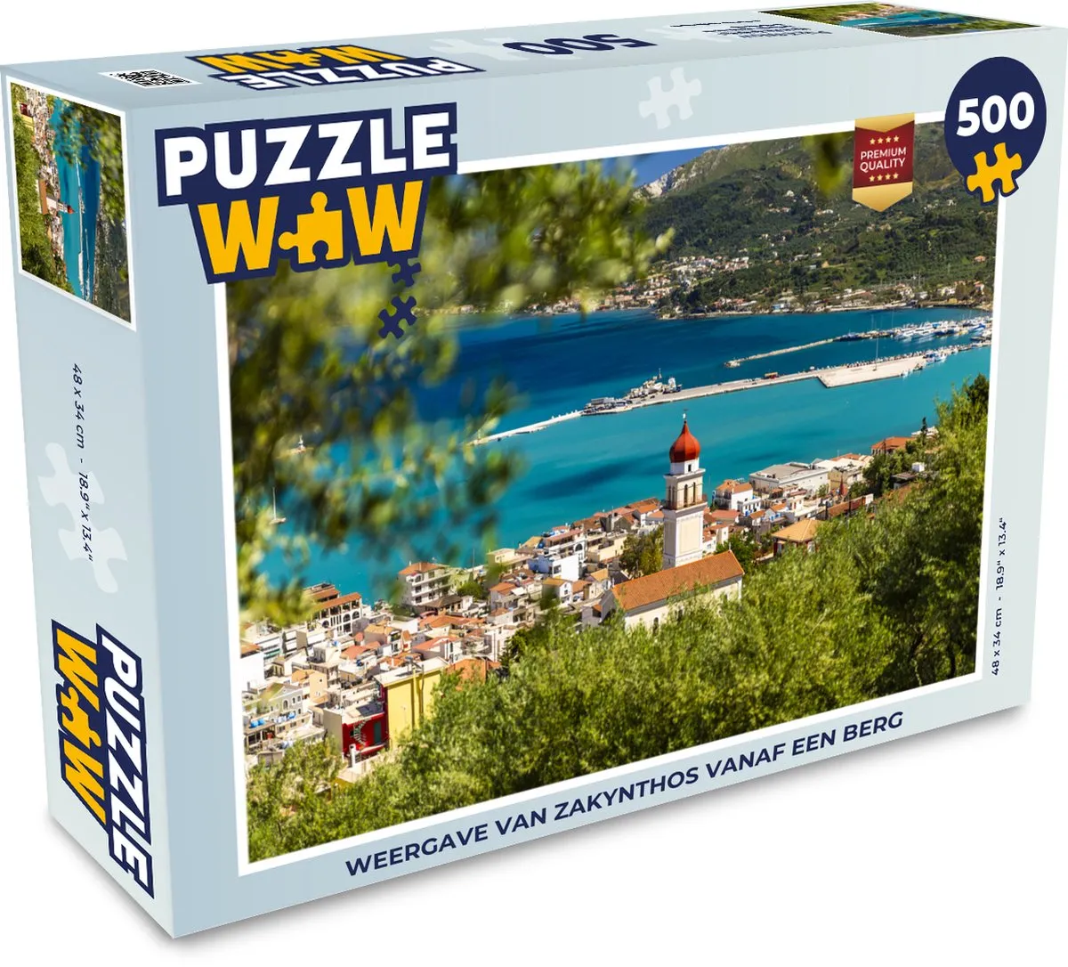 PuzzleWow Zakynthos Berglandschap Legpuzzel 500 Stuks - Multicolor