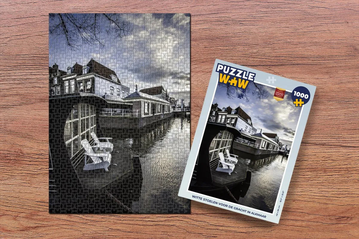 PuzzleWow Alkmaar Boot Gracht Legpuzzel 1000 Stuks - Multicolor