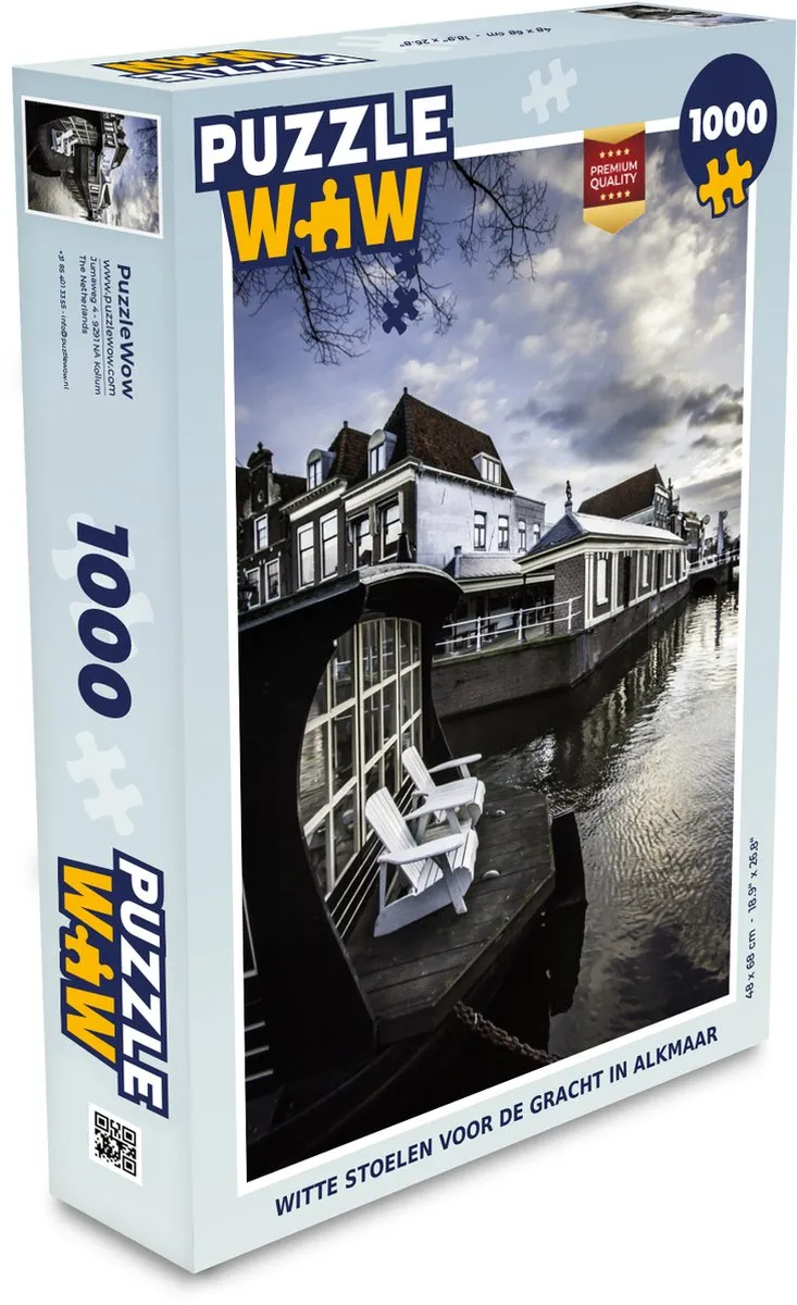 PuzzleWow Alkmaar Boot Gracht Legpuzzel 1000 Stuks - Multicolor