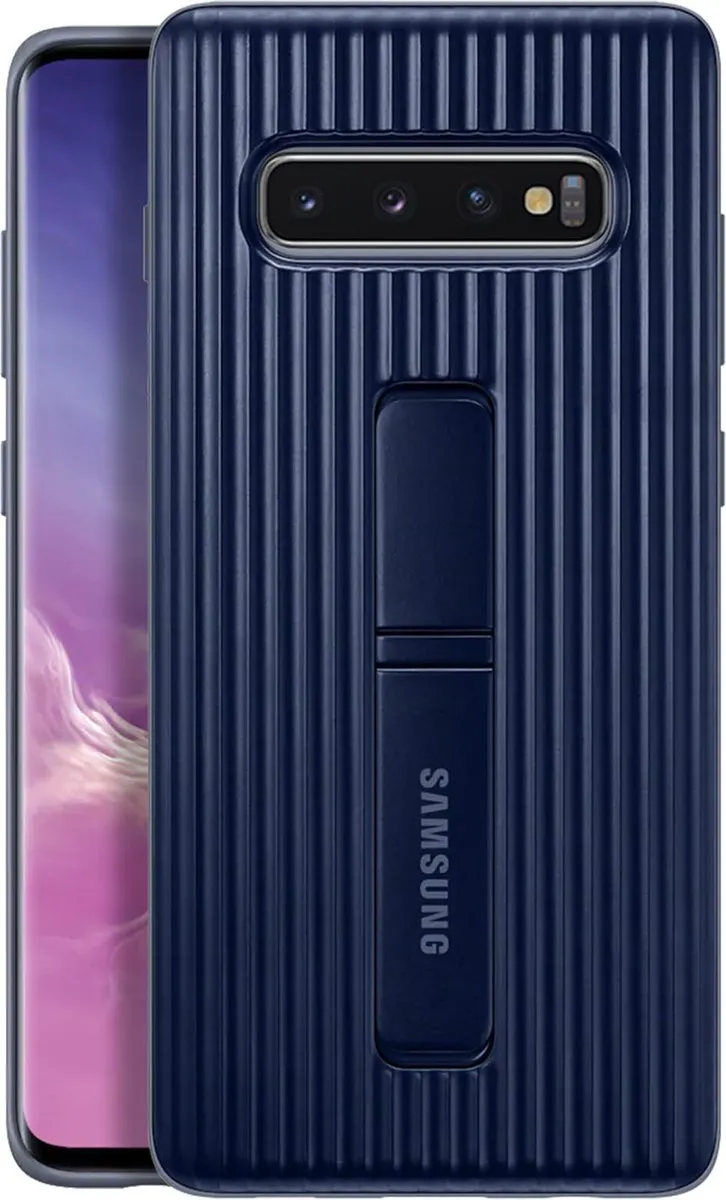 Samsung Galaxy S10+ Beschermhoes Stand - Blauw/Zwart