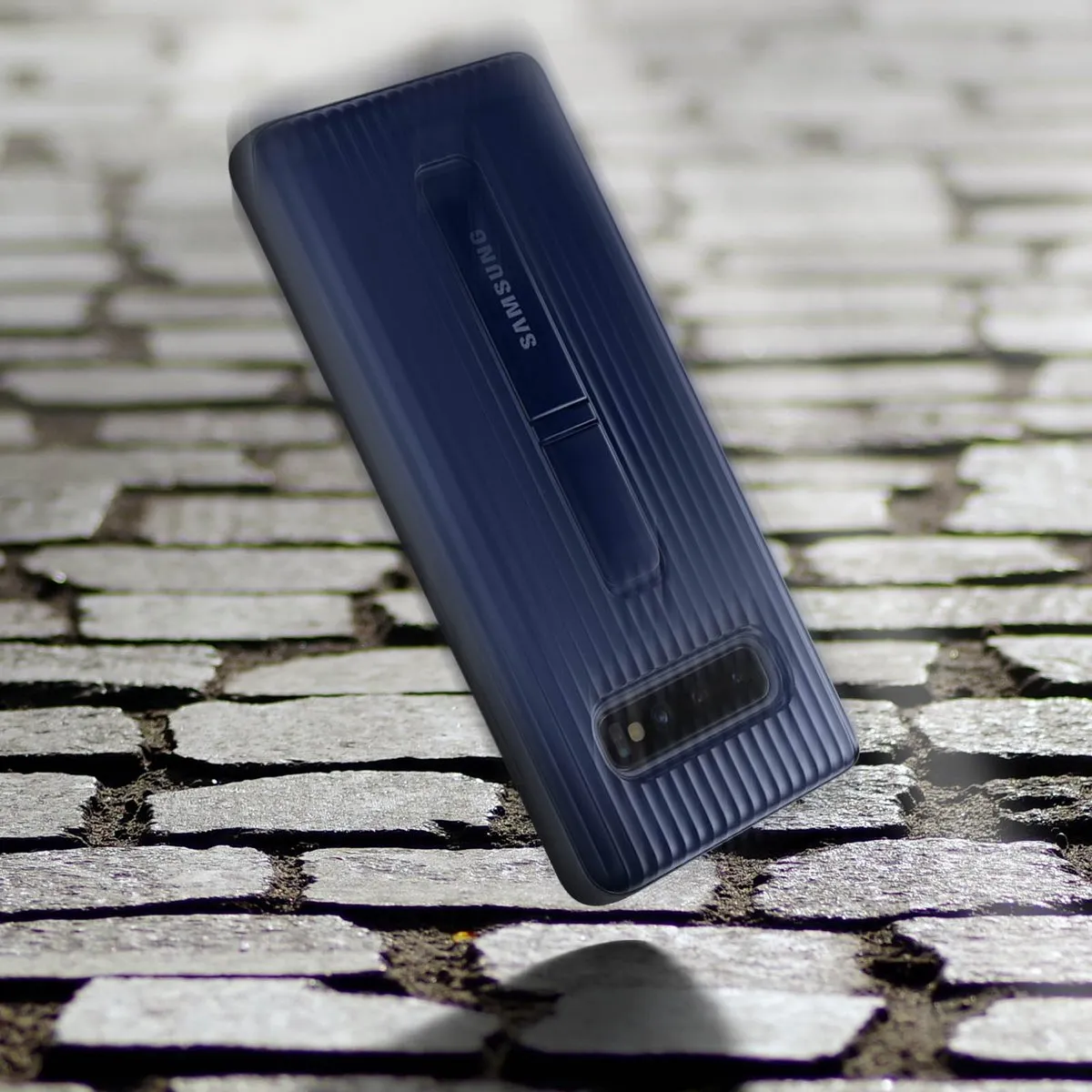 Samsung Galaxy S10+ Beschermhoes Stand - Blauw/Zwart