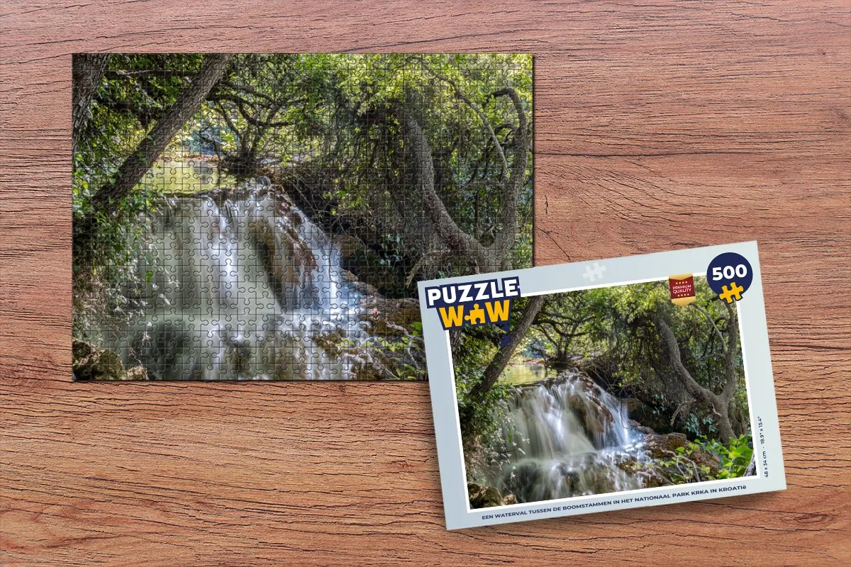 PuzzleWow Legpuzzel Kroatië Waterval 500 Stuks - Multicolor