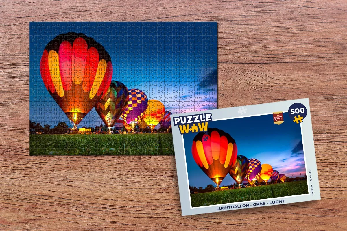 PuzzleWow Luchtballon Legpuzzel 500 Stuks - Multicolor