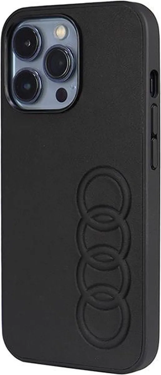Audi Synthetic Leather Back Case - Geschikt voor Apple iPhone 13 Pro (6.1") - Zwart
