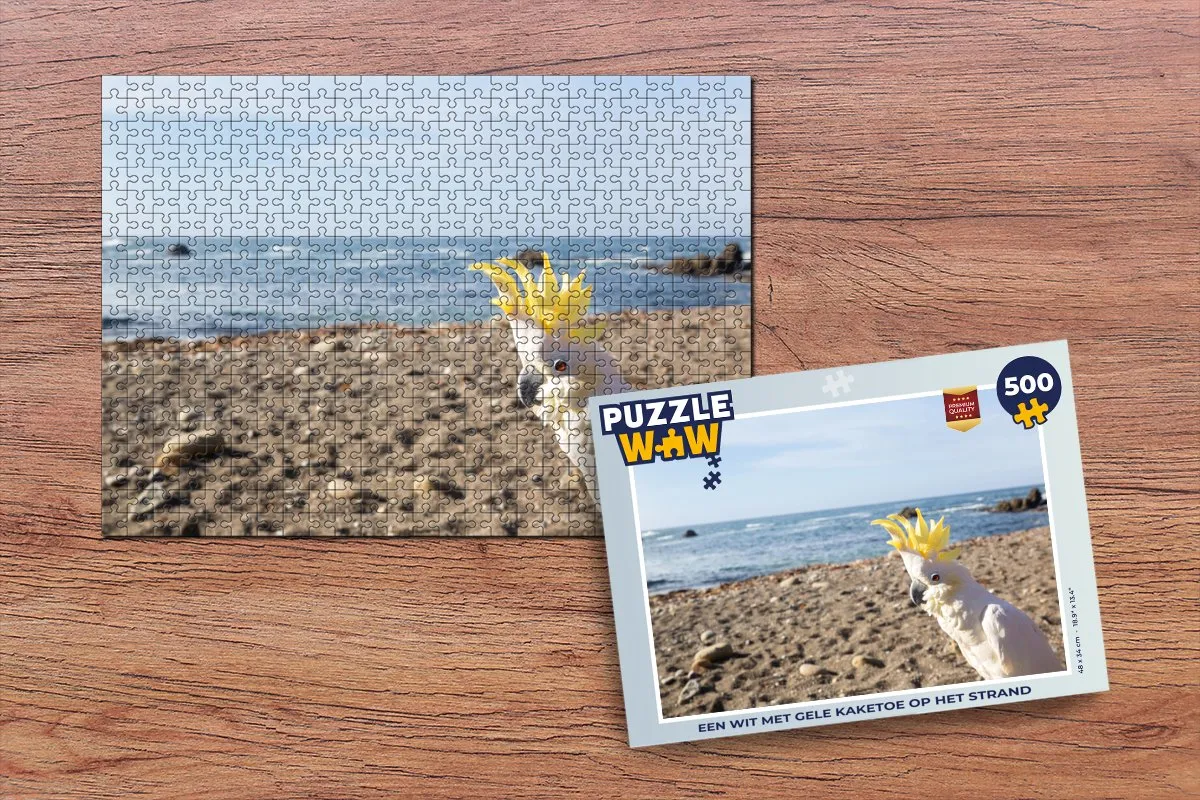 PuzzleWow Kaketoe Strand Legpuzzel 500 Stuks - Multicolor