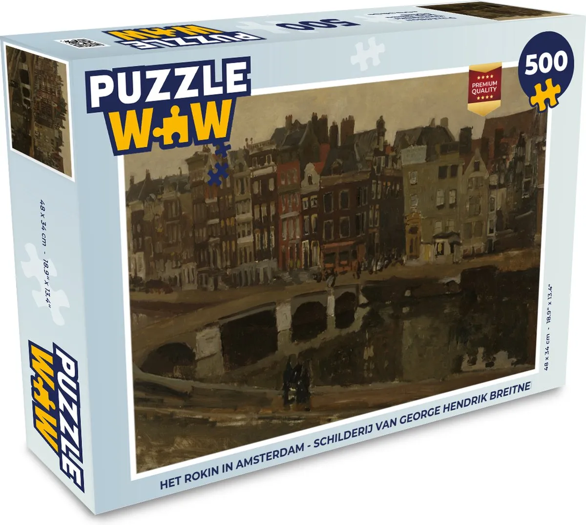 PuzzleWow Het Rokin in Amsterdam Legpuzzel 500 Stuks - George Hendrik Breitner - Multicolor