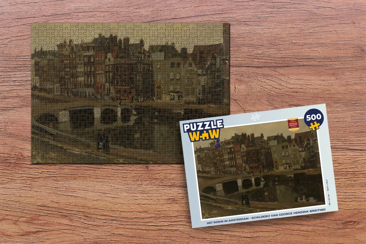 PuzzleWow Het Rokin in Amsterdam Legpuzzel 500 Stuks - George Hendrik Breitner - Multicolor