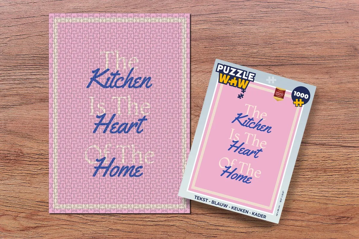 PuzzleWow Keuken Quote Legpuzzel 1000 Stuks - Blauw