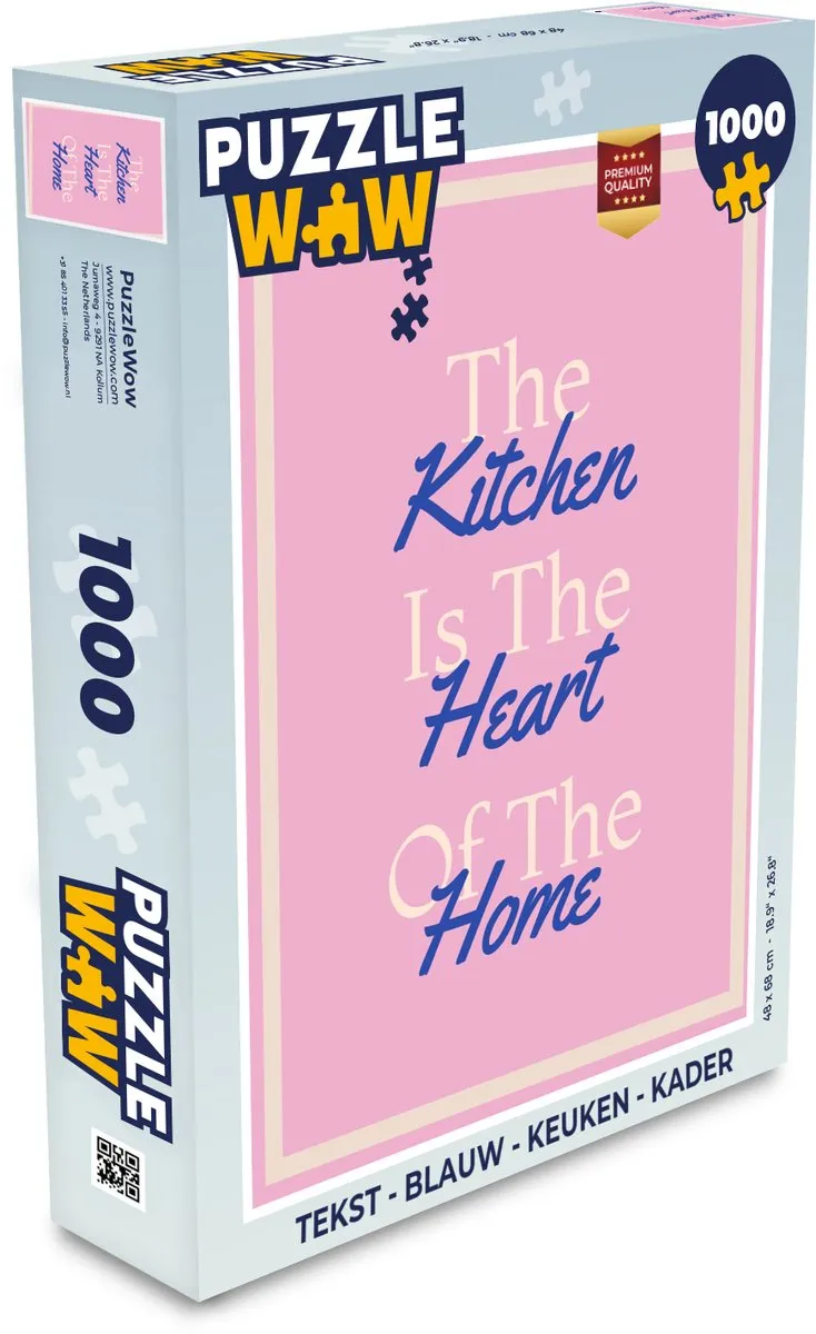 PuzzleWow Keuken Quote Legpuzzel 1000 Stuks