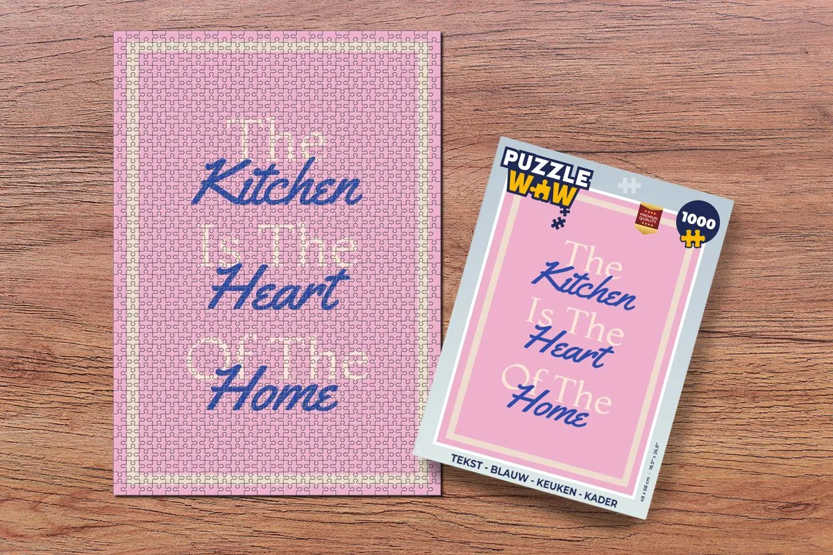 PuzzleWow Keuken Quote Legpuzzel 1000 Stuks - Blauw