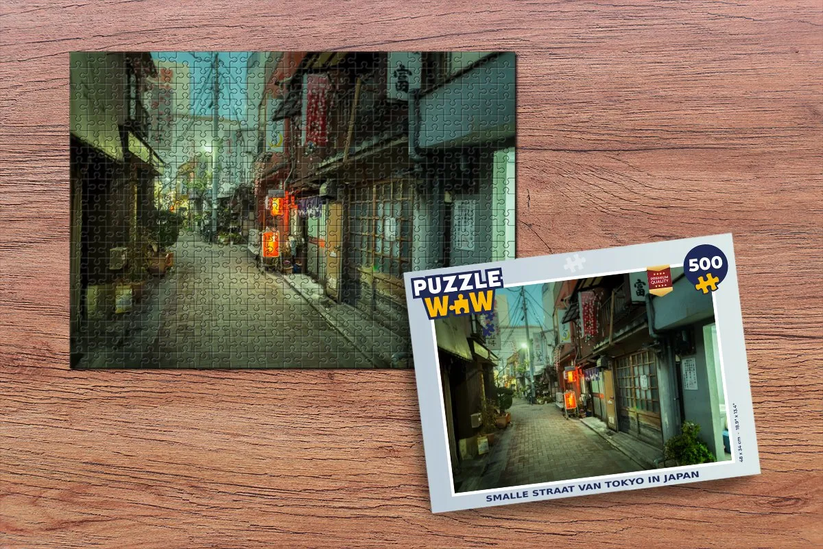 PuzzleWow Smalle Straat van Tokyo Legpuzzel 500 Stuks - Multicolor