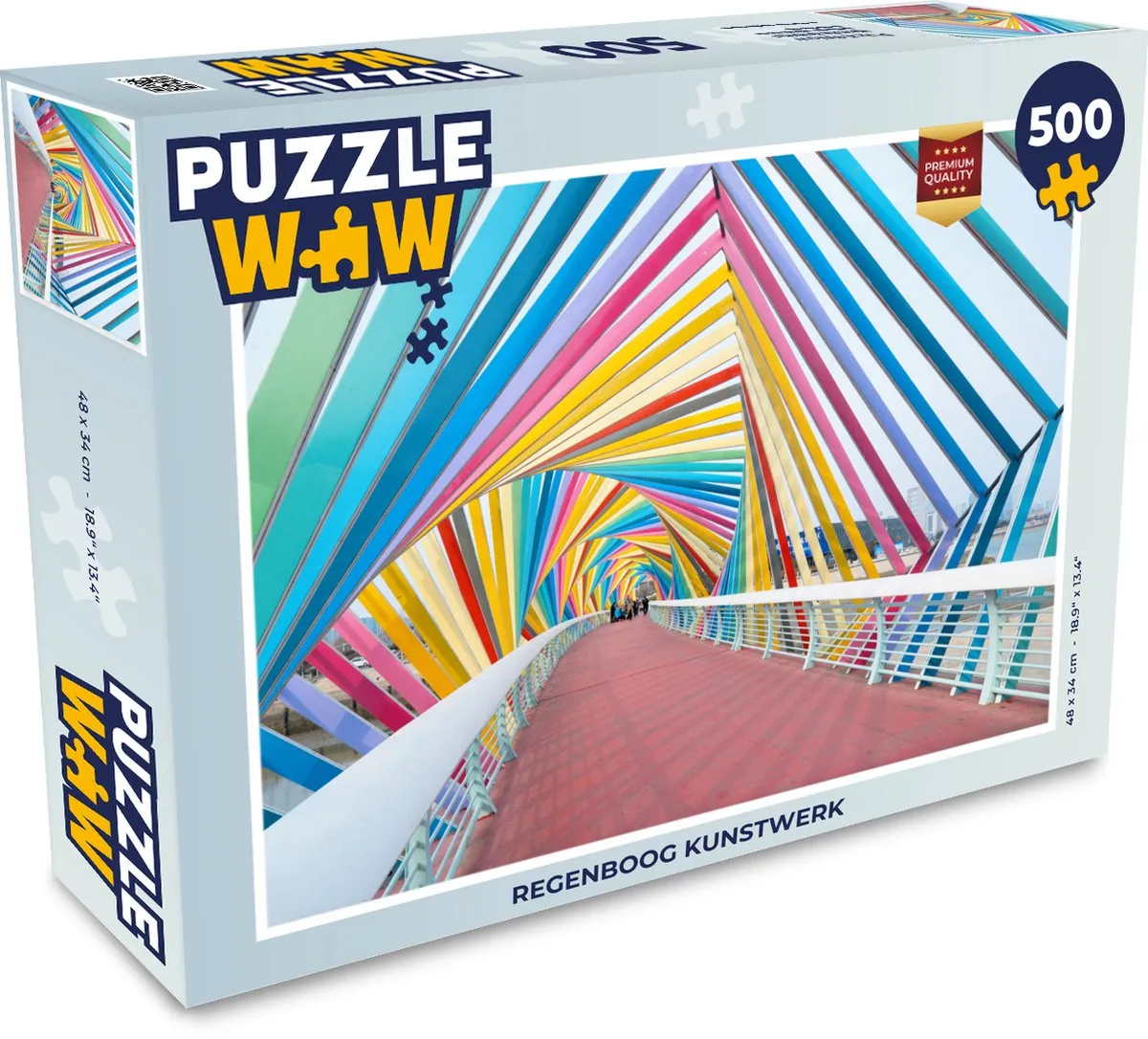 PuzzleWow Regenboog Kunstwerk Legpuzzel 500 Stuks - Multicolor