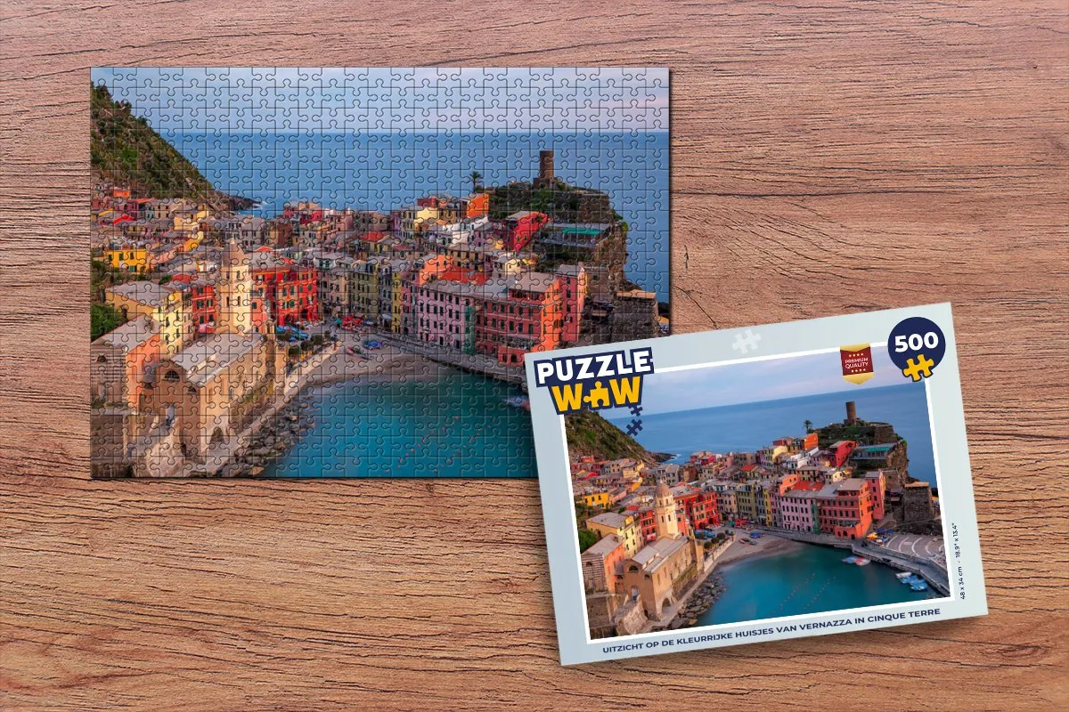PuzzleWow Vernazza Cinque Terre Legpuzzel 500 Stuks - Multicolor