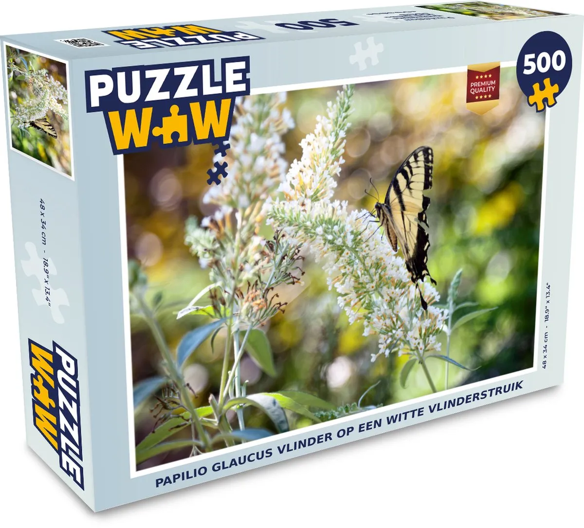 PuzzleWow Papilio Glaucus Vlinder Puzzel 500 Stuks - Multicolor