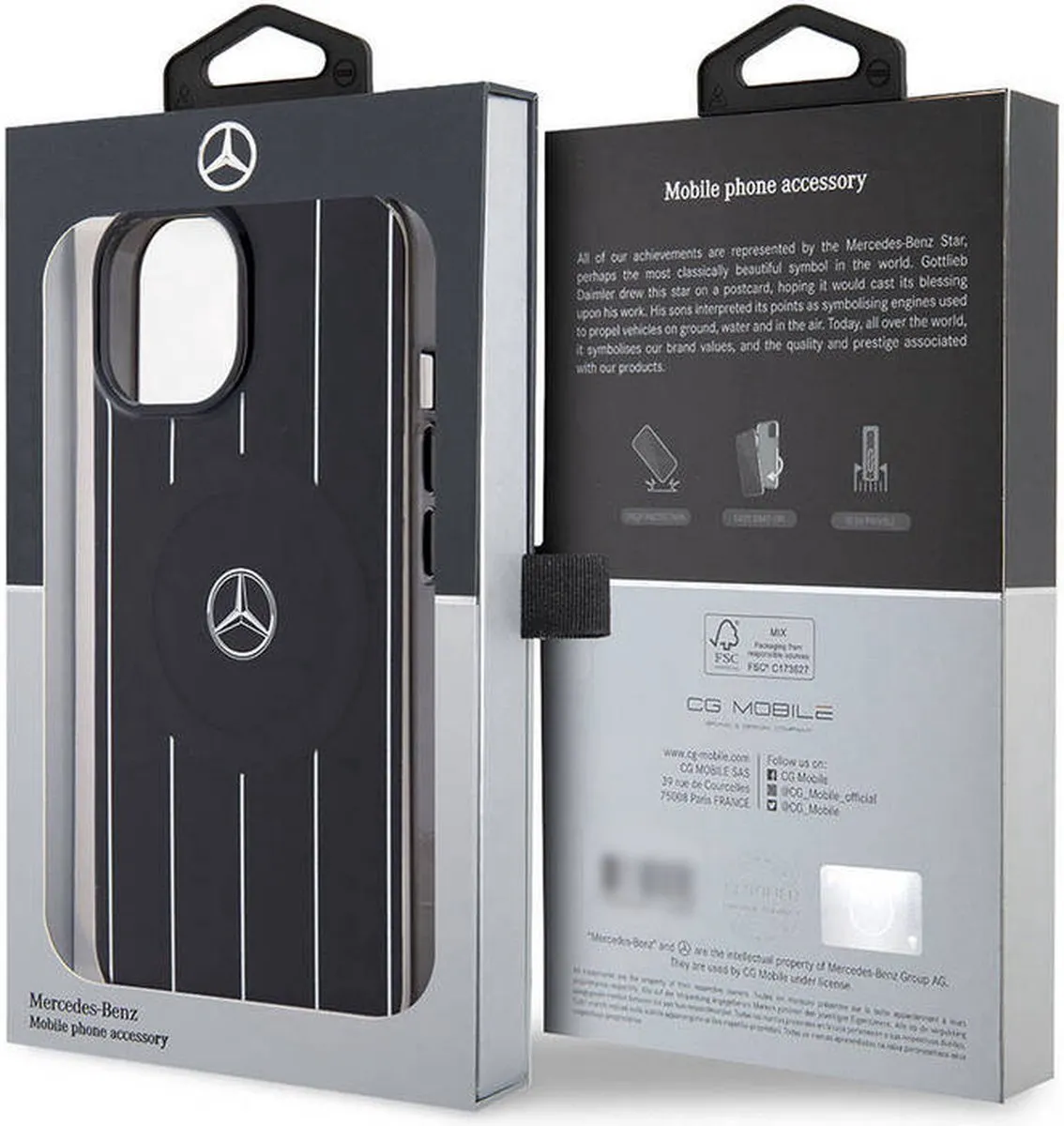 Mercedes-Benz iPhone 15 Backcase - Effen Zwart - MagSafe