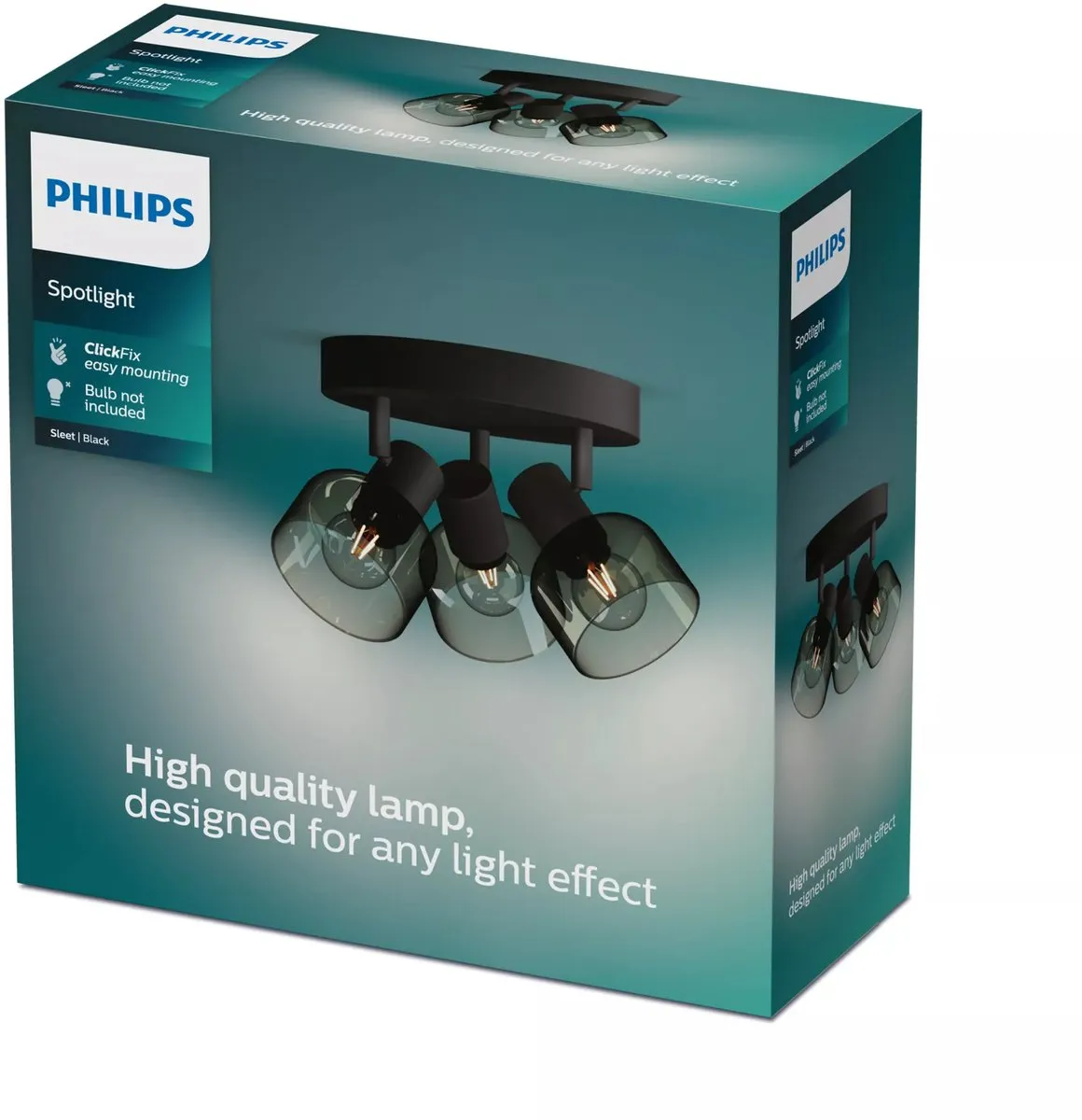 Philips Sleet Spot Plafondspot 3x25W - Zwart