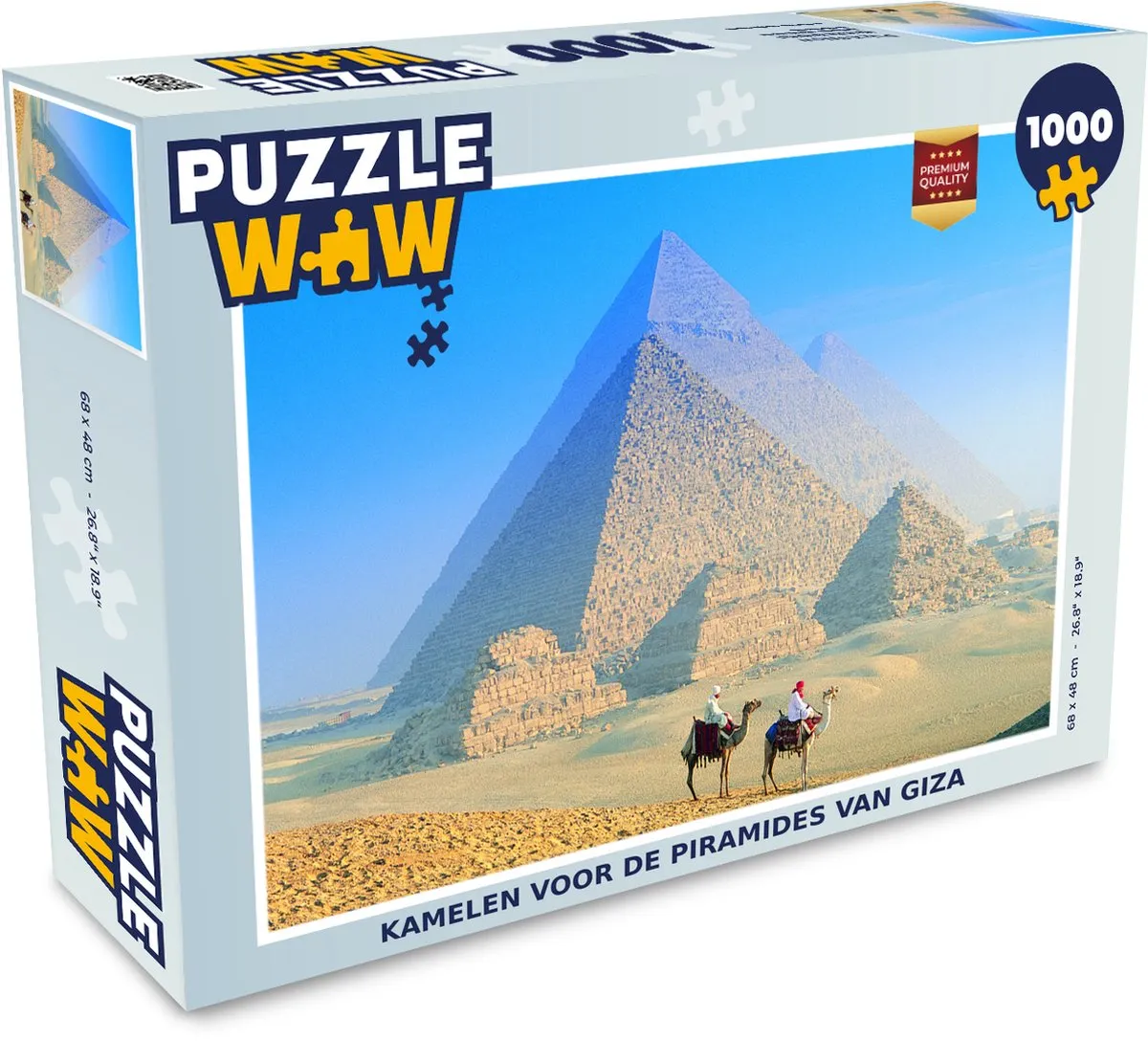 PuzzleWow Kamelen voor de Piramides van Giza Legpuzzel 1000 Stuks - Multicolor