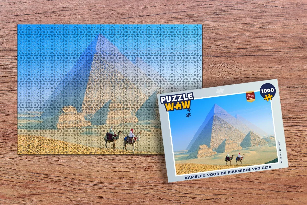 PuzzleWow Kamelen voor de Piramides van Giza Legpuzzel 1000 Stuks