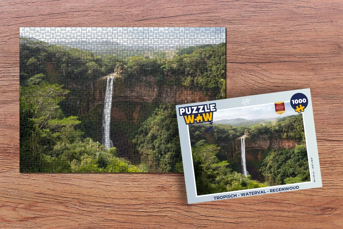 PuzzleWow Tropisch Regenwoud Waterval Legpuzzel 1000 Stuks - Multicolor