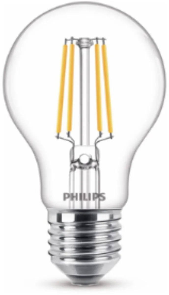Philips LED Transparante Lamp 4.3W E27 Warmwit