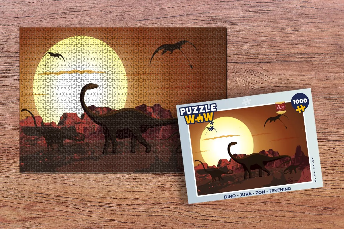 PuzzleWow Dino Zon Legpuzzel 1000 Stuks - Multicolor